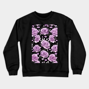 rose pattern Crewneck Sweatshirt